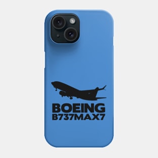 Boeing B737Max7 Silhouette Print (Black) Phone Case