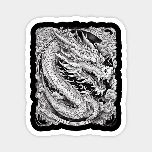 Japanese Dragon Tattoo Magnet by animegirlnft
