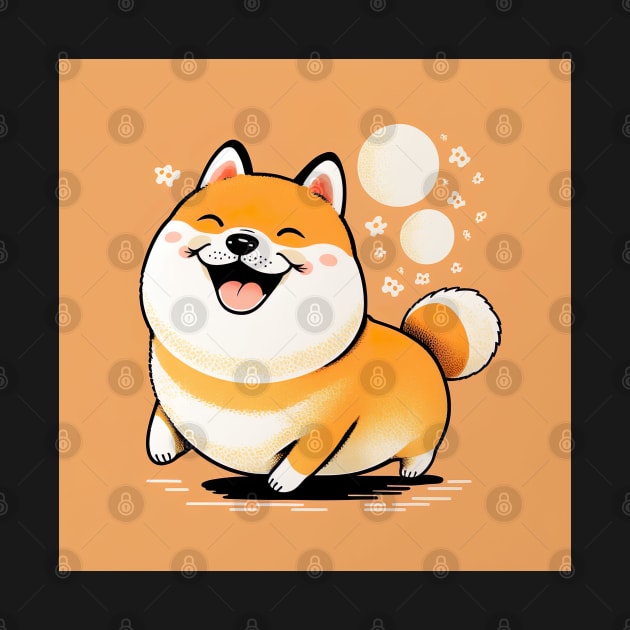 Super Cute Shiba Inu Dog Illustration Drawing by unrealartwork