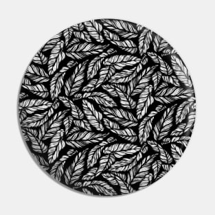 Inverted Black and White Leaves Pin