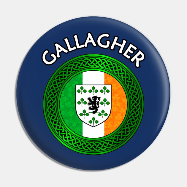 Irish Flag Clover Celtic Knot - Gallagher Pin by Taylor'd Designs