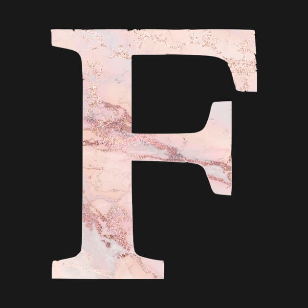 The Letter F Pink Marble by Claireandrewss