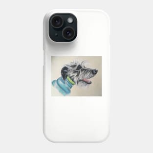 Scruffy  Lurcher blue jumper Phone Case