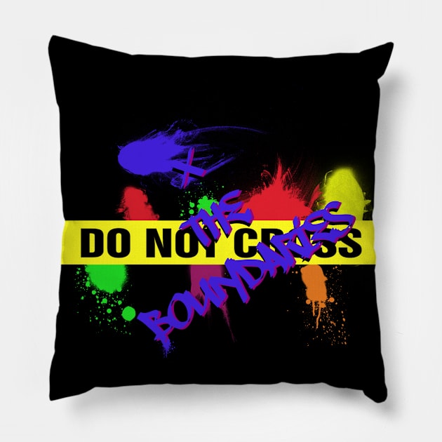 Do Not Cross / XtheBoundaries (with BBE logo) Pillow by X the Boundaries