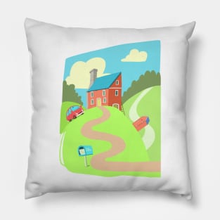 Little red house Pillow