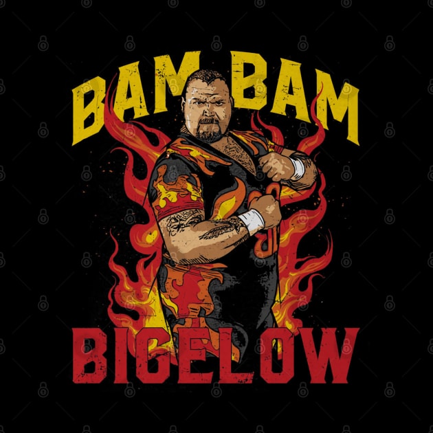 Bam Bam Bigelow Flames by MunMun_Design