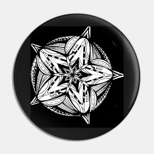 Star Tangles 5 White on Black Only - Non Transparent Pin