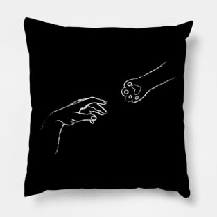 Adam Creation, Cat Mom, Creation of Hand, Funny Cat Lovers Pillow