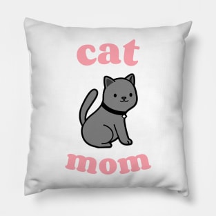 Cat Mom - Gray Cat Pillow