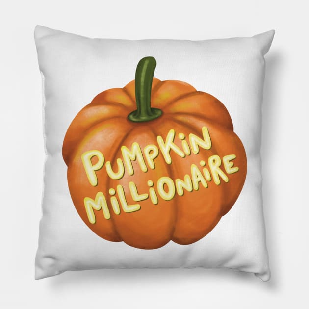 Pumpkin Millionaire Pillow by seeannadraw