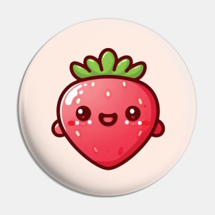 Strawberry Smile Face Emoji Pin