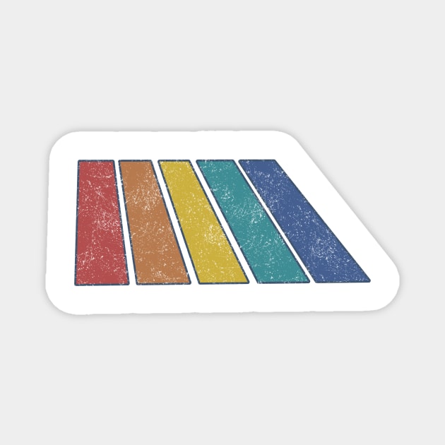 Retro Rainbow Stripes Magnet by PaletteDesigns