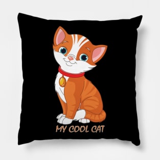 My cool cat tee design birthday gift graphic Pillow