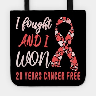 Style Cancer I Fought and I Won 20 Years Cancer Tote