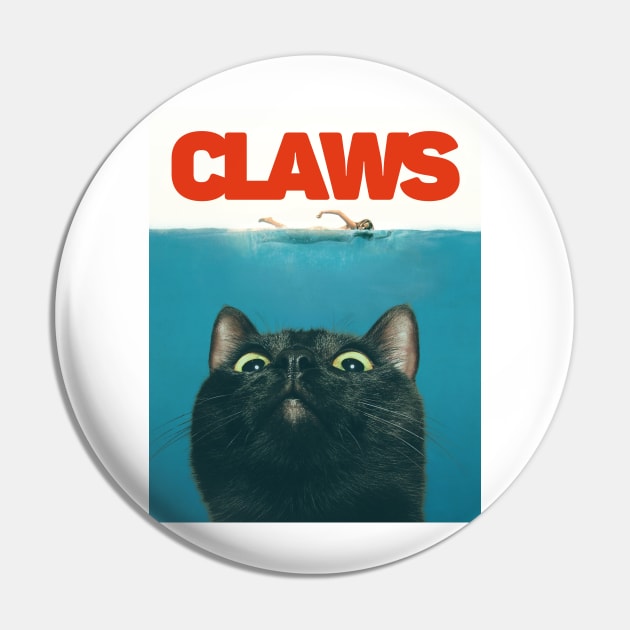 Claws Cat - Jaws Parody T Pin by Bodega Cats of New York