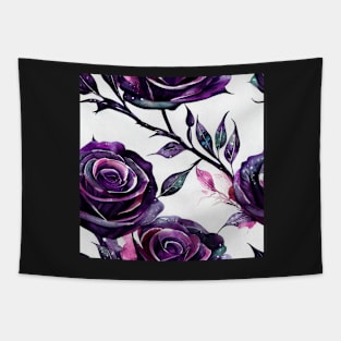 Watercolor rose pattern design Tapestry