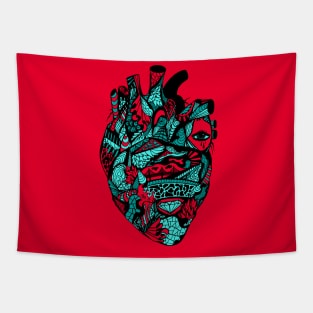 Turqred Transparent Heart Tapestry