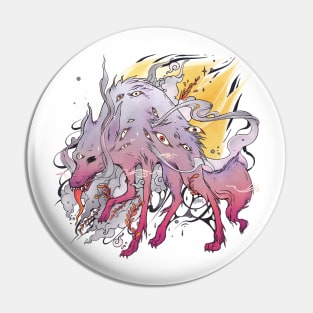 Purple Wolf With Many Eyes Pin