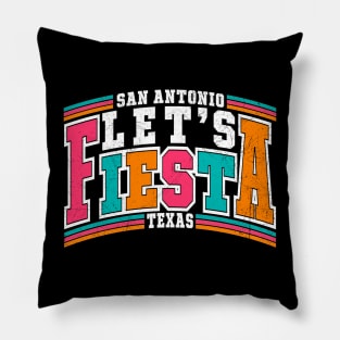 Cinco De Mayo Let's Fiesta San Antonio Texas Retro Vintage Pillow