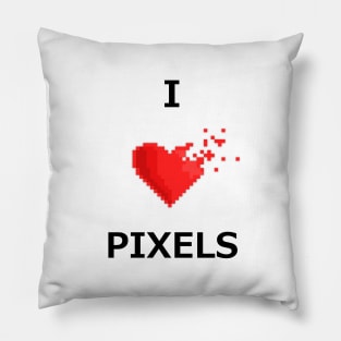 I LOVE PIXELS (8-bit heart) Pillow