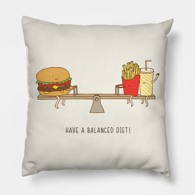 balanced diet Pillow by milkyprint