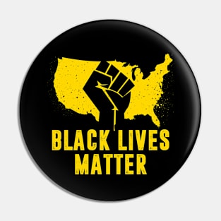 Black Lives Matter Fist Over United States Pin