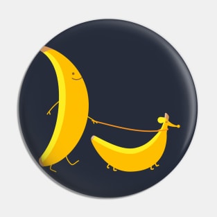 Funny banana with banana dachshund Pin