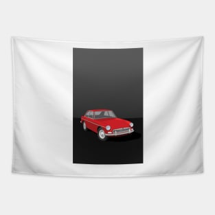 MGB GT Graphic Poster -Red Tapestry