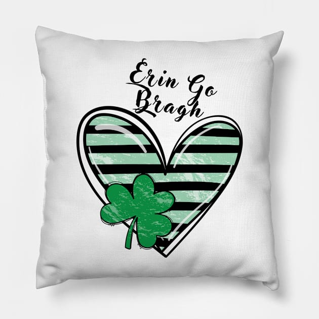 St Patrick - Saint Patrick's Day Erin Go Bragh Pillow by Little Blue Skies