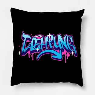 BTS Bangtan Kim taehyung V name graffiti typography army | Morcaworks Pillow