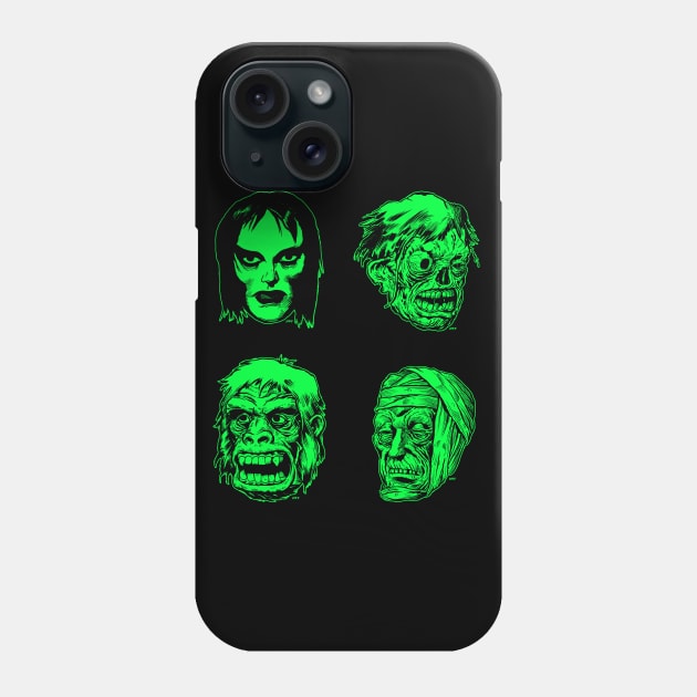 Green Monster Masks! Phone Case by D.W. Frydendall