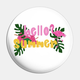 summer patterns with flamingos and pineapples TSHIRT Pin