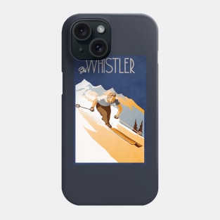 Retro vintage ski Whistler poster Phone Case