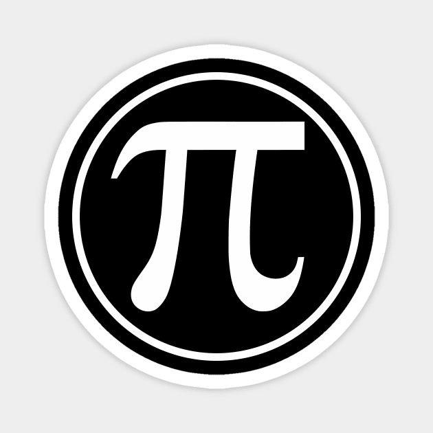 Pi Logo - Pi Symbol in a Circle - White Text Magnet by Lyrical Parser