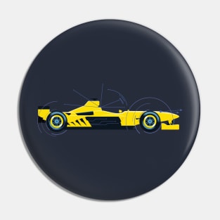 Yellow Formula 1 Car Pin