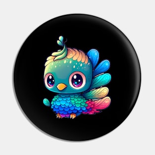 Beautiful peacock artwork Rainbow Pin