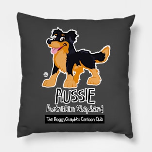 Aussie CartoonClub - Black and Tan Pillow