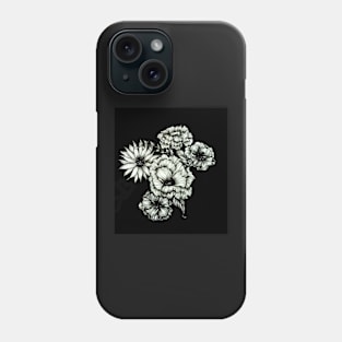 Black Floral Ink III Phone Case