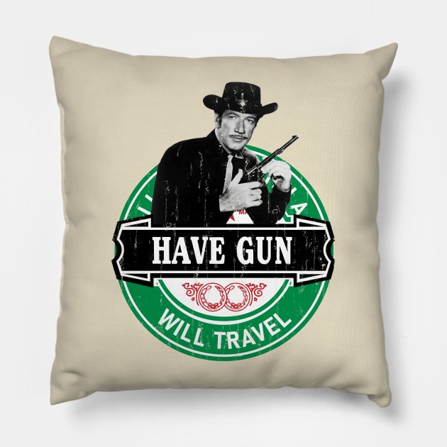Have Gun - Will Travel - Richard Boone - 50s/60s Tv Western Pillow by modar siap