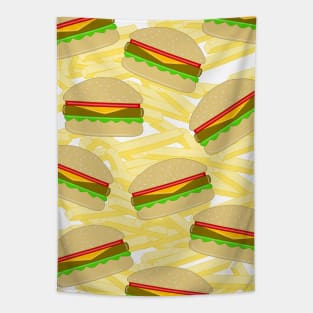 CHEESEBURGERS With Fries Tapestry