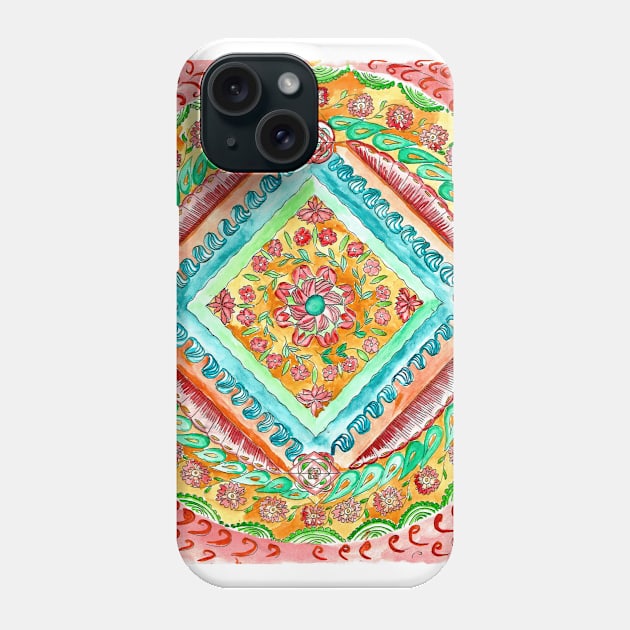 Eternal Spring Watercolor Mandala Phone Case by mangalamart