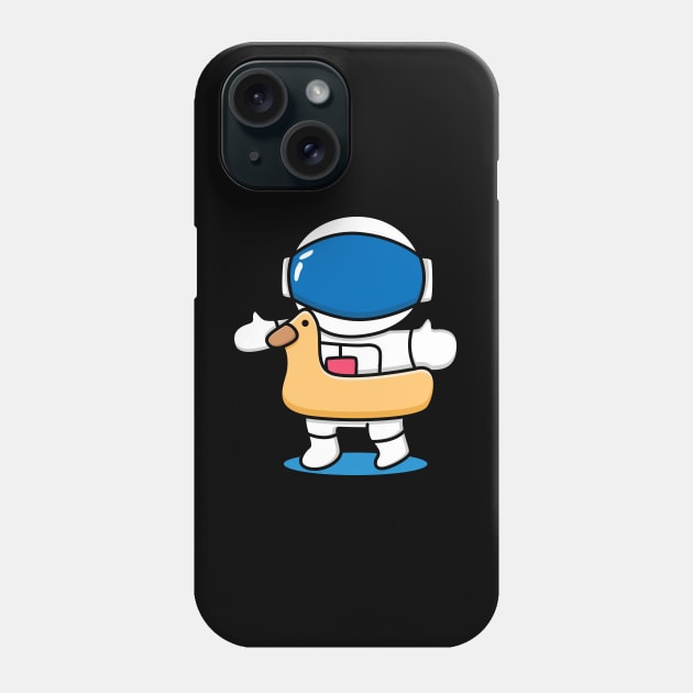 astronaut with swimming duck tires Phone Case by BarnawiMT