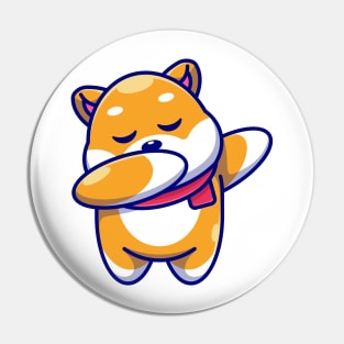 Cute baby shiba inu dog dabbing cartoon Pin