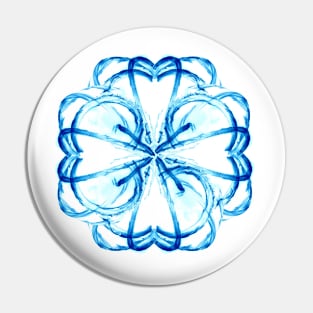 Fire Rose Blue Pin