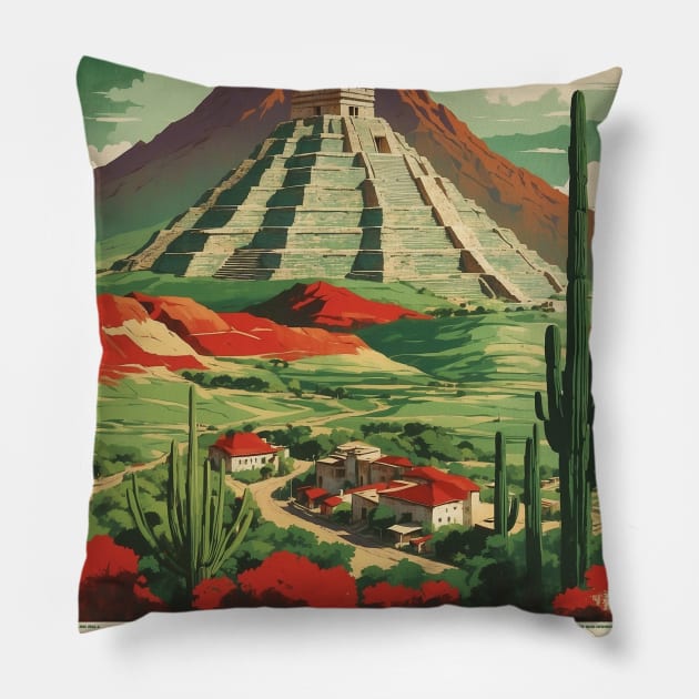 Tepotzotlan Estado de Mexico Vintage Tourism Travel Pillow by TravelersGems