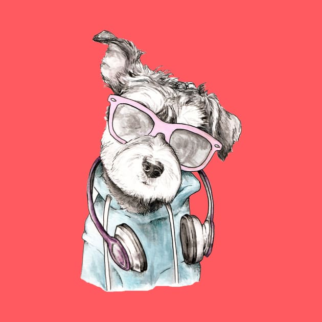 Hipster Schnauzer Pup by wanderinglaur