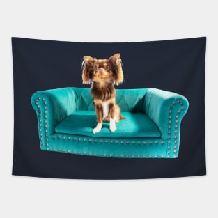 Eva The Chihuahua On Her Special Settee Tapestry