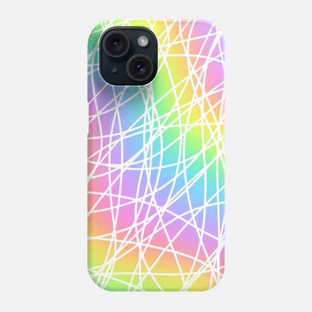 Pastel Rainbow Gradient with White Lines Phone Case by KelseyLovelle