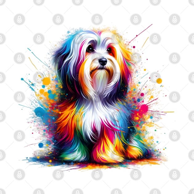 Colorful Abstract Havanese in Vibrant Splash Style by ArtRUs