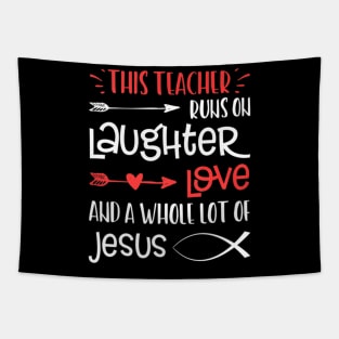 Teacher Laughter Love Jesus Fish Christ Tapestry